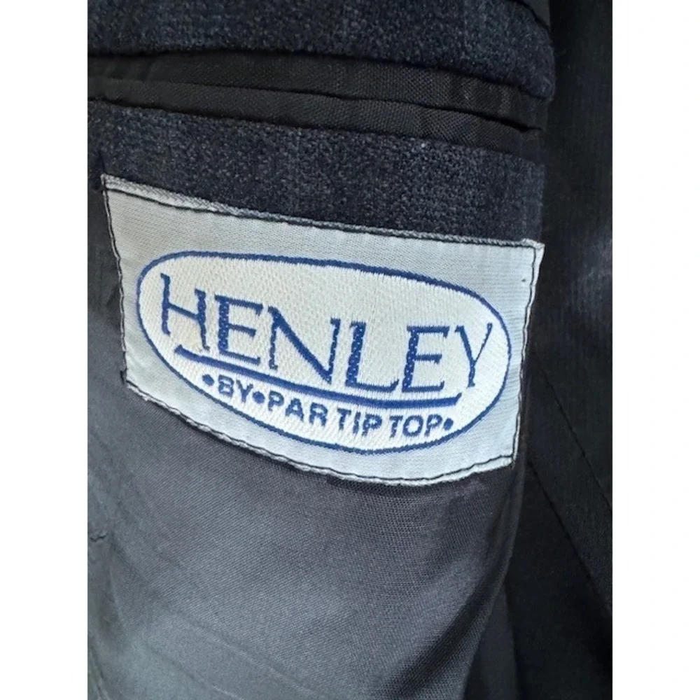 Henley by Par Tip Top Men's 100% Wool Gray Pinstripe Blazer‎ Suit Jacket